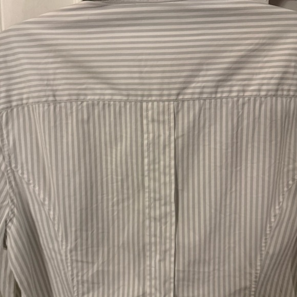 DOLCE GABBANA Womens Button Up Shirt Gray & White Stripes Size US 8 EU 44 - Picture 5 of 15